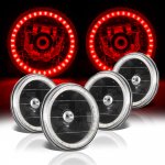1971 Dodge Charger Red LED Halo Black Sealed Beam Headlight Conversion