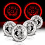 1982 Mazda B2000 Red Halo Tube Sealed Beam Headlight Conversion