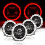 1975 Buick LeSabre Red Halo Tube Black Sealed Beam Projector Headlight Conversion