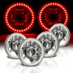 1969 Chevy Chevelle Red LED Halo Sealed Beam Projector Headlight Conversion