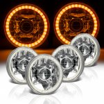 1974 Chevy Caprice Amber LED Halo Sealed Beam Projector Headlight Conversion