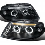 2002 VW Passat Black Halo Projector Headlights with LED