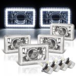 1985 Chevy C10 Pickup White LED Halo LED Projector Headlights Conversion Kit Low and High Beams