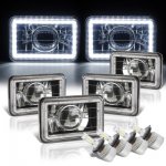 1986 Chevy Blazer White LED Halo Black LED Projector Headlights Conversion Kit Low and High Beams
