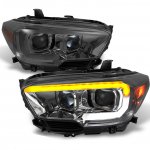 2016 Toyota Tacoma TRD Smoked LED DRL Projector Headlights Dynamic Signal