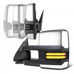 Chevy Tahoe 2000-2002 Chrome Power Folding Towing Mirrors Smoked LED DRL