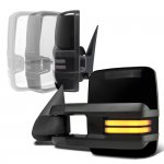 2000 Chevy Silverado Glossy Black Power Folding Towing Mirrors Smoked LED DRL