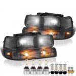 Chevy Silverado 1999-2002 Smoked Headlights LED Bulbs Complete Kit