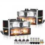 1997 Chevy 1500 Pickup Black Headlights LED Bulbs Complete Kit