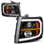 2009 Chevy Silverado 3500HD Black Projector Headlights LED DRL Signals N3