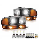 2002 GMC Yukon Black LED Headlight Bulbs Complete Kit