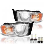 2002 Dodge Ram LED Headlight Bulbs Set Complete Kit