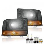 2003 Ford F250 Smoked LED Headlight Bulbs Set Complete Kit