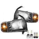 Dodge Ram 3500 1994-2002 Black LED Headlight Bulbs Set Complete Kit