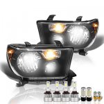 2012 Toyota Tundra Black LED Headlight Bulbs Set Complete Kit