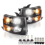 2013 Chevy Silverado 3500HD Black Headlights LED Bulbs Complete Kit