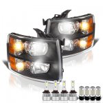 2007 Chevy Silverado Black Headlights LED Bulbs Complete Kit