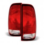 Ford F250 1999-2007 Red and Clear Replacement Tail Lights