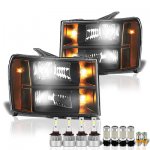 2012 GMC Sierra 3500HD Black Headlights LED Bulbs Complete Kit