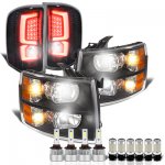 Chevy Silverado 3500HD 2007-2014 Black Headlights Custom LED Tail Lights LED Bulbs Complete Kit