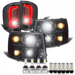 Chevy Silverado 2500HD 2007-2014 Smoked Headlights Custom LED Tail Lights LED Bulbs Complete Kit