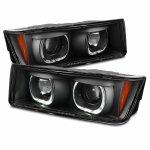 2002 Chevy Avalanche Body Cladding Black Halo Projector Headlights