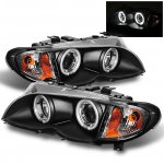 2005 BMW E46 Sedan 3 Series Black CCFL Halo Projector Headlights