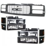 1992 GMC Sierra 3500 Black Grille and Headlights Conversion