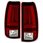 2001 Chevy Silverado 2500HD Red Clear LED Tail Lights Tube