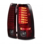 2003 GMC Sierra 2500 Red Smoked LED Tail Lights