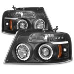 Lincoln Mark LT 2006-2008 Black Halo Projector Headlights with LED