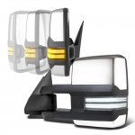 Chevy Silverado 2500HD 2001-2002 Chrome Power Folding Tow Mirrors Smoked Switchback LED DRL Sequential Signal