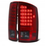 2005 Dodge Ram 2500 Red and Smoked LED Tail Lights