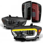 2019 Toyota Tacoma TRD Smoked Projector Headlights LED Tail Lights Sequential Tube Signal