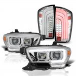 2016 Toyota Tacoma SR Chrome Projector Headlights LED Tail Lights Sequential Tube Signal
