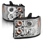 2009 GMC Sierra 2500HD Clear Projector Headlights with CCFL Halo and LED