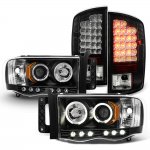 2004 Dodge Ram 3500 Black Projector Headlights and LED Tail Lights
