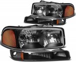 GMC Sierra 3500 2001-2007 Black Headlights and Bumper Lights