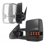 Chevy Silverado 2007-2013 Power Folding Tow Mirrors Smoked LED Lights