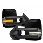 2007 Chevy Silverado Glossy Black Tow Mirrors Smoked Switchback LED DRL Sequential Signal