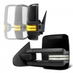 2013 Chevy Avalanche Glossy Black Power Folding Tow Mirrors Smoked Switchback LED DRL Sequential Signal