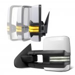 Chevy Avalanche 2007-2013 White Power Folding Tow Mirrors Smoked Switchback LED DRL Sequential Signal