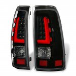 2001 Chevy Silverado 2500HD Black LED Tail Lights Red Tube