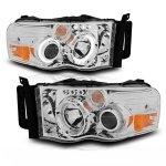 2004 Dodge Ram 2500 Chrome Projector Headlights with Halo and LED