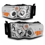 2005 Dodge Ram 2500 Chrome Projector Headlights with Halo and LED