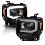 2016 GMC Sierra 3500HD Black LED DRL Projector Headlights