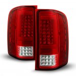 Chevy Silverado 2500HD 2007-2014 Red and Clear LED Tail Lights Tube