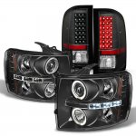 2013 Chevy Silverado 2500HD Black Headlights and Tail Lights