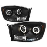 2009 Dodge Ram 3500 Black Dual Halo Projector Headlights LED