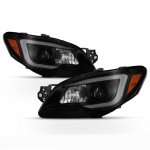 2007 Subaru Impreza Black Smoked Projector Headlights LED DRL